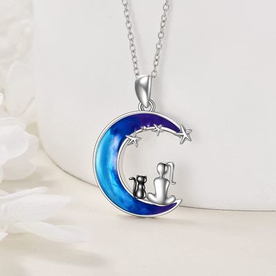 Imagen 2 del producto Collar mujer gato Luna plata 925