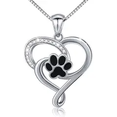 GENERICO - Collar huella mascota plata 925