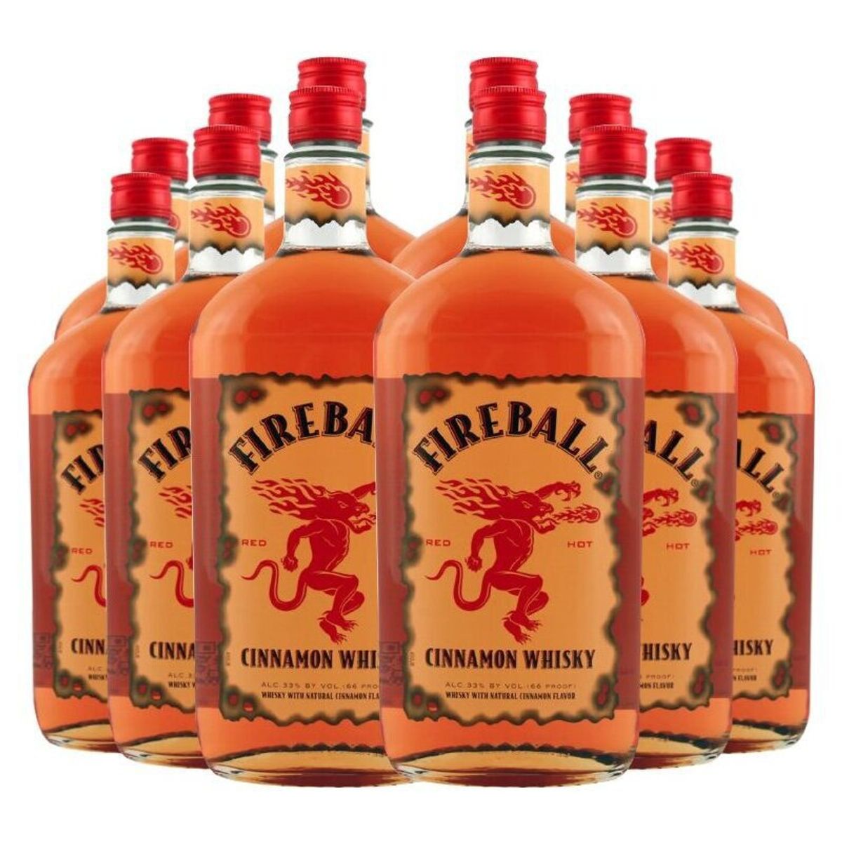 FIREBALL - 12 Whisky Fireball Litro