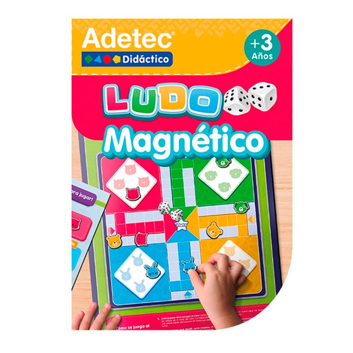 ADETEC - Juego De Mesa Ludo Laminas Magnetica Incluye Dados