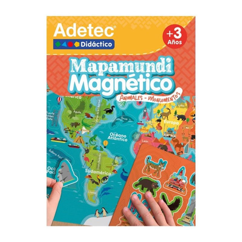 ADETEC - Juego Didáctico Mapamundi- Láminas Magnéticas Interactivas