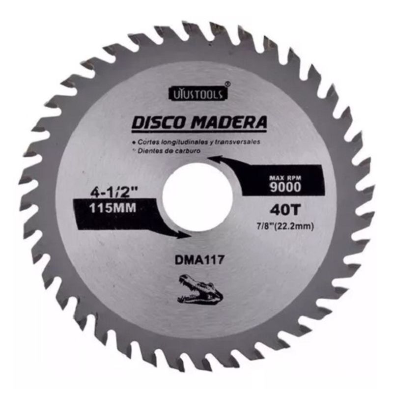 LISM - Disco De Sierra Circular 4 1/2'' 40 Dientes Melamina Esmeril DMA117