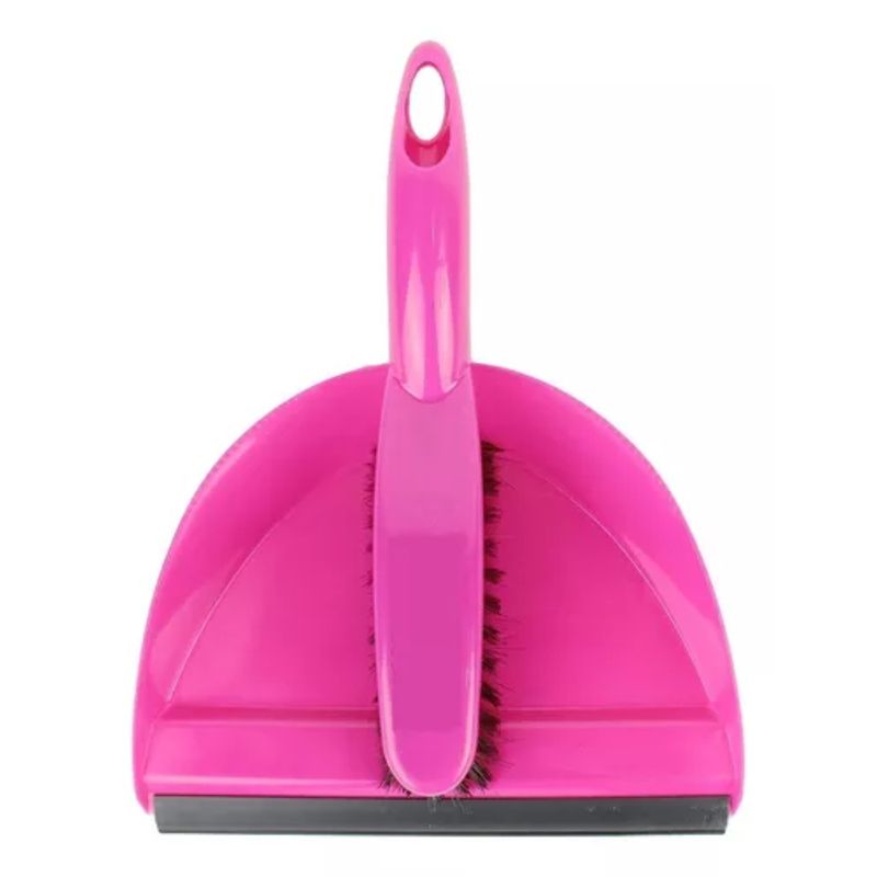 OEM - RECOGEDOR DE MANO MAS CEPILLO FUCSIA