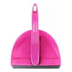OEM - RECOGEDOR DE MANO MAS CEPILLO FUCSIA