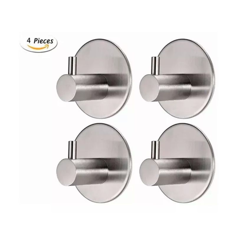 GENERICO - Ganchos Adhesivos Impermeables De Acero Inoxidable Plateado