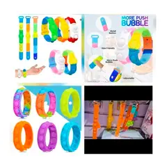 GENERICO - Set 10 Pulseras Pop Its Antiestres Para Niños Multicolor