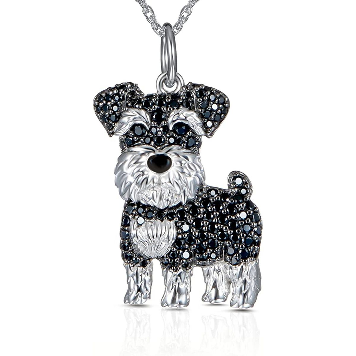 GENERICO - Collar perro schnauzer plata 925