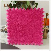 Set 10 Alfombras Goma Eva Peluda Niños Piso Felpa 30x30cm