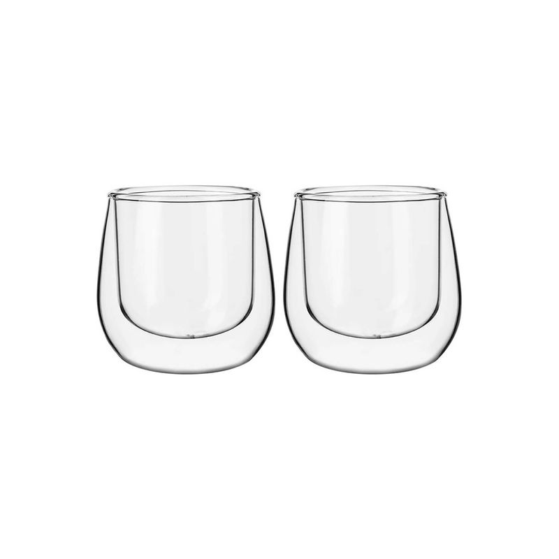 GLASSO - Set de 2 Vasos de Espresso Glasso con Doble Pared de Vidrio GLASSO