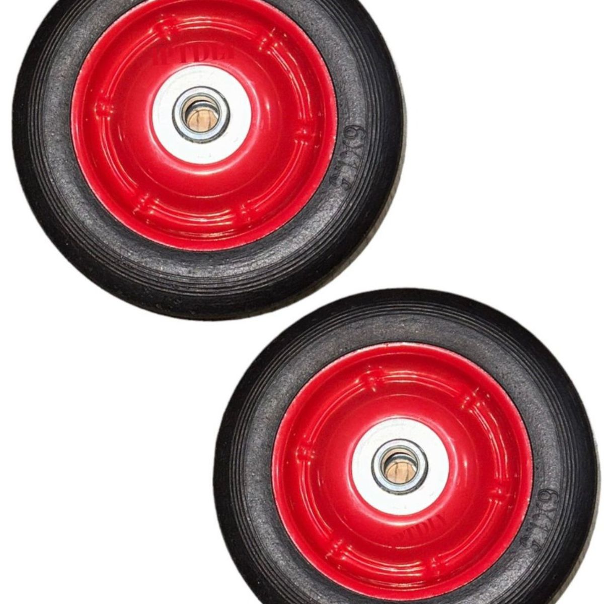 GENERICO - Set 2 Ruedas 8 Pulgadas Macizas Para Carro Yegua Industrial