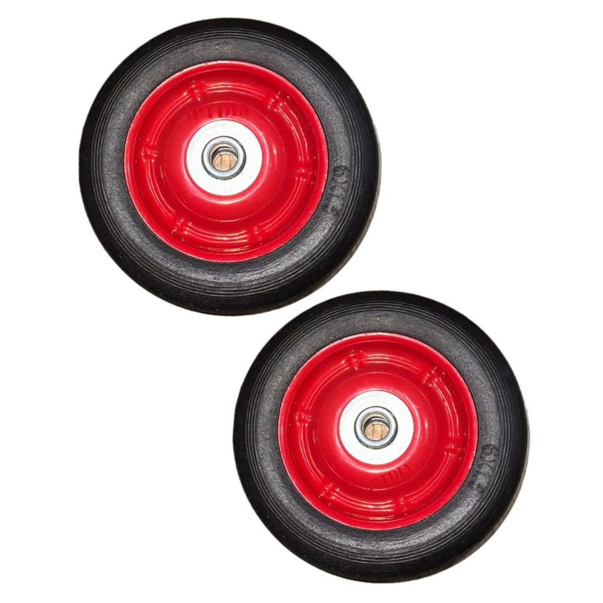 GENERICO - Set 2 Ruedas 8 Pulgadas Macizas Para Carro Yegua Industrial