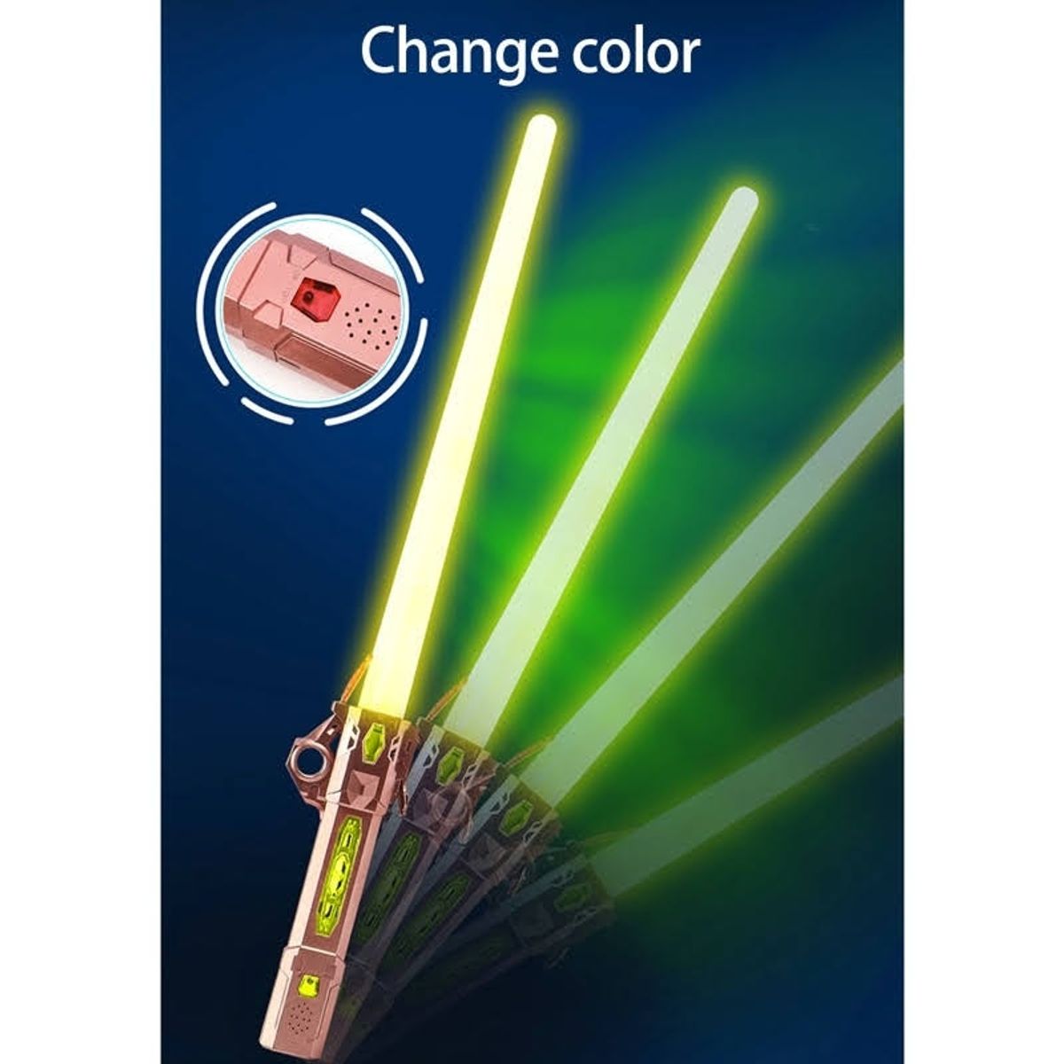 GENERICO - Espada Laser RGB Luminosa Recargable USB Sonido Retractil
