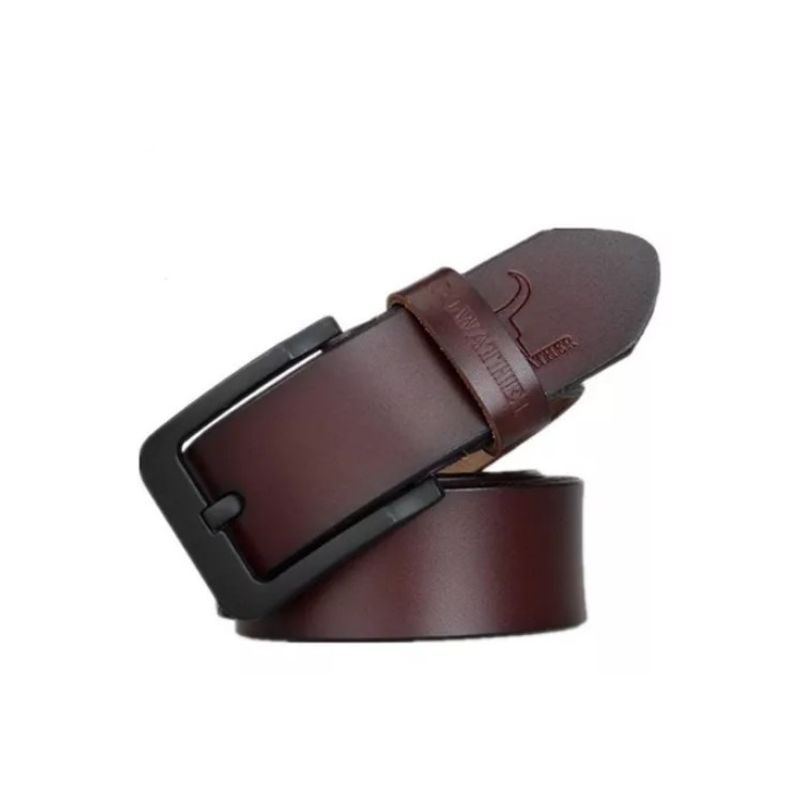 COWATHER - Cinturón Marca Cowather Hebilla Color Negro Modelo XF010 Café Oscuro