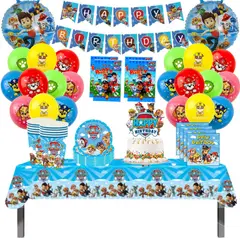 GENERICO - Pack Decoración Globos Cotillón Paw Patrol