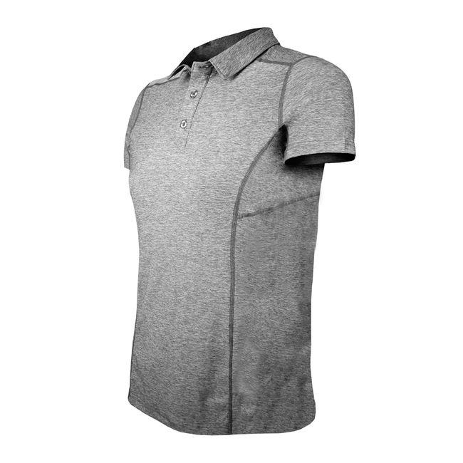 ANDESLAND OUTDOOR APPAREL - Polera Dry Fit Manga Corta Con Cuello Pale Pro Gris Mujer.-