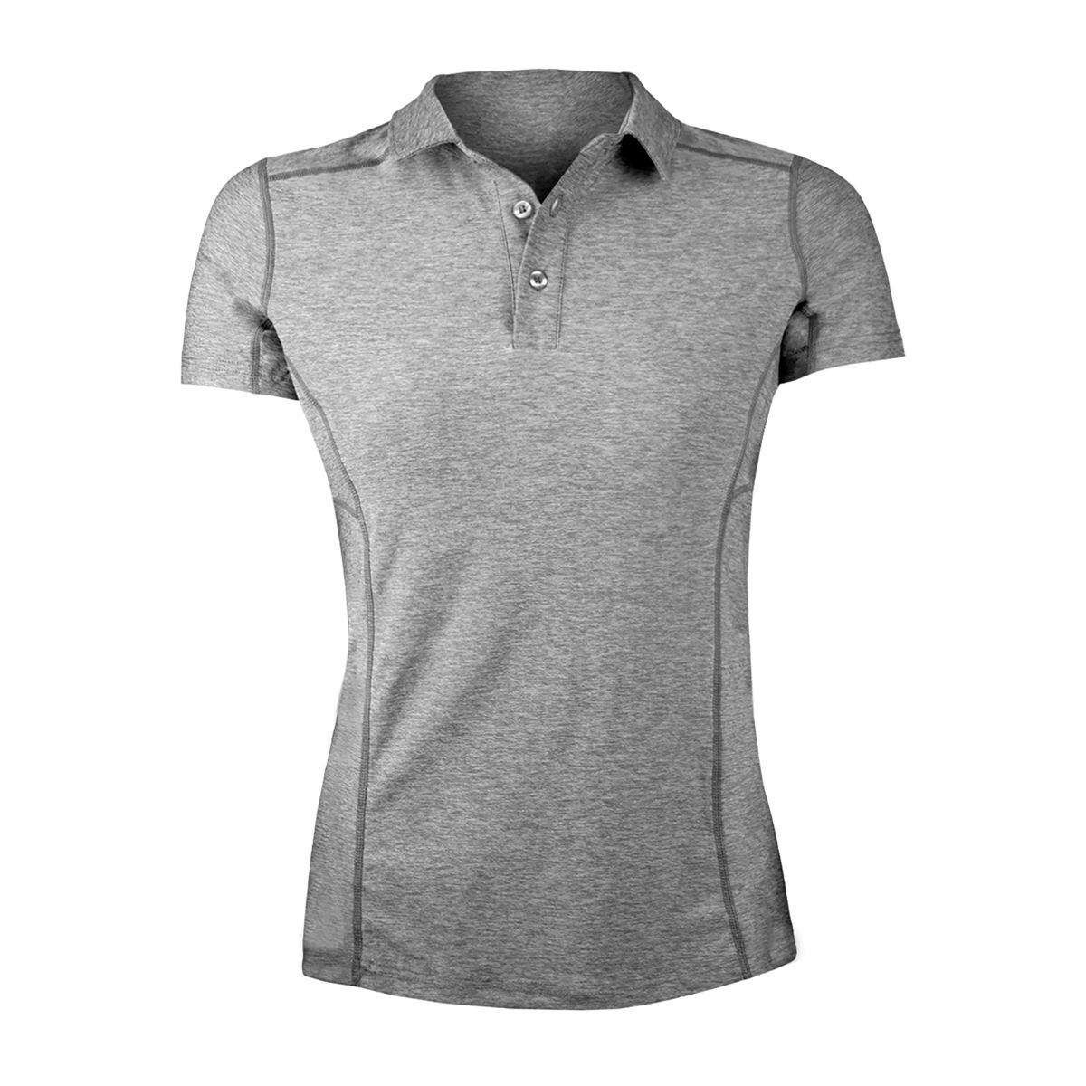 ANDESLAND OUTDOOR APPAREL - Polera Dry Fit Manga Corta Con Cuello Pale Pro Gris Mujer