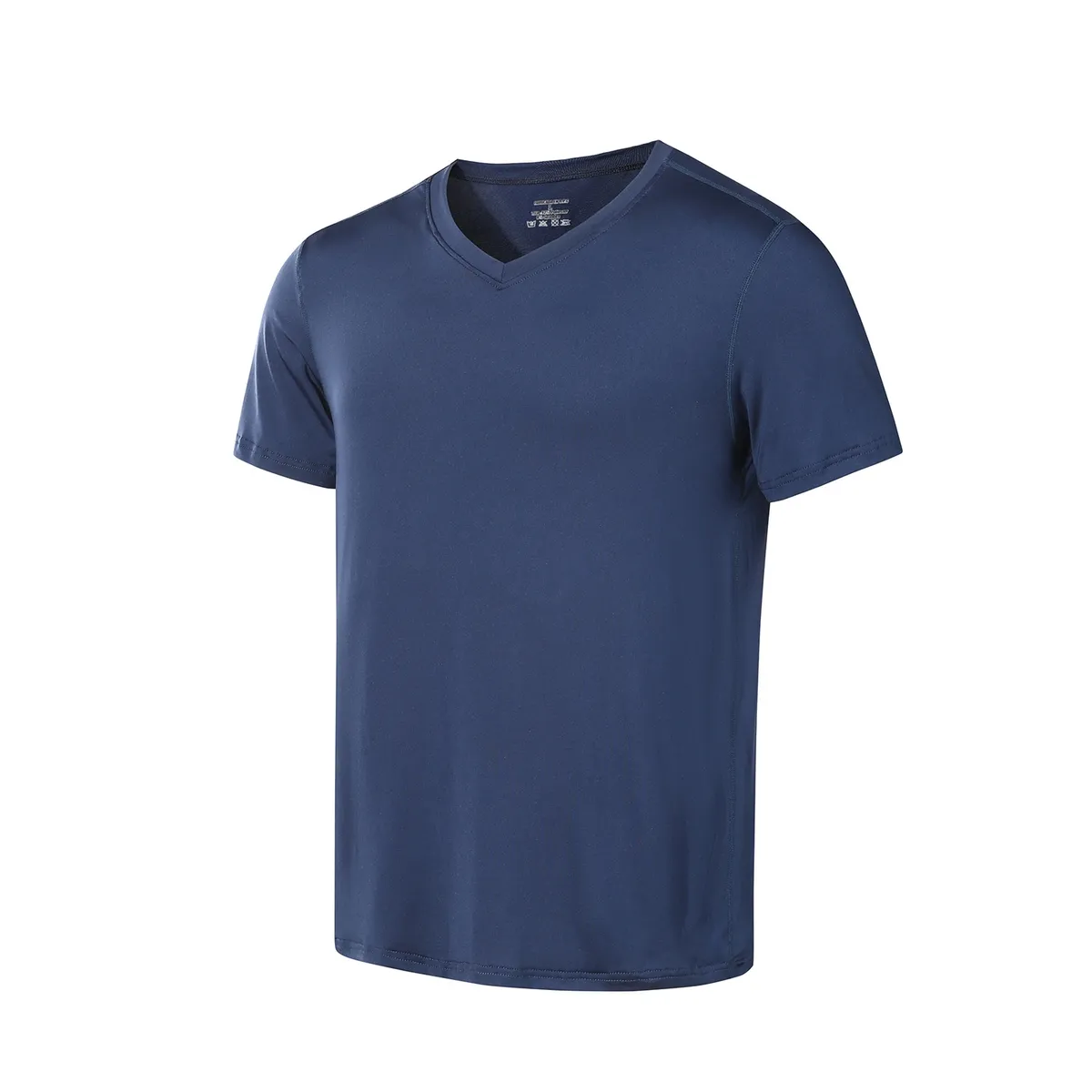 ANDESLAND OUTDOOR APPAREL - Polera Dry Fit Manga Corta Cuello V Cape Azul Hombre