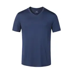 ANDESLAND OUTDOOR APPAREL - Polera Dry Fit Manga Corta Cuello V Cape Azul Hombre