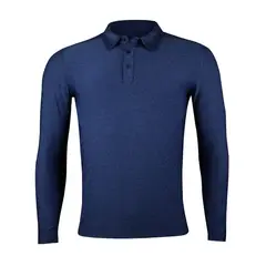 ANDESLAND OUTDOOR APPAREL - Polera Dry Fit Manga Larga Con Cuello Pale Azul Hombre
