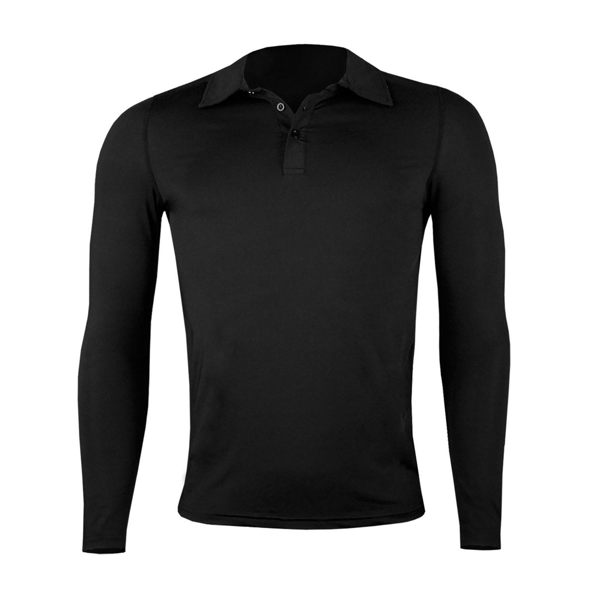 ANDESLAND OUTDOOR APPAREL - Polera Dry Fit Manga Larga Con Cuello Pale Negro Hombre