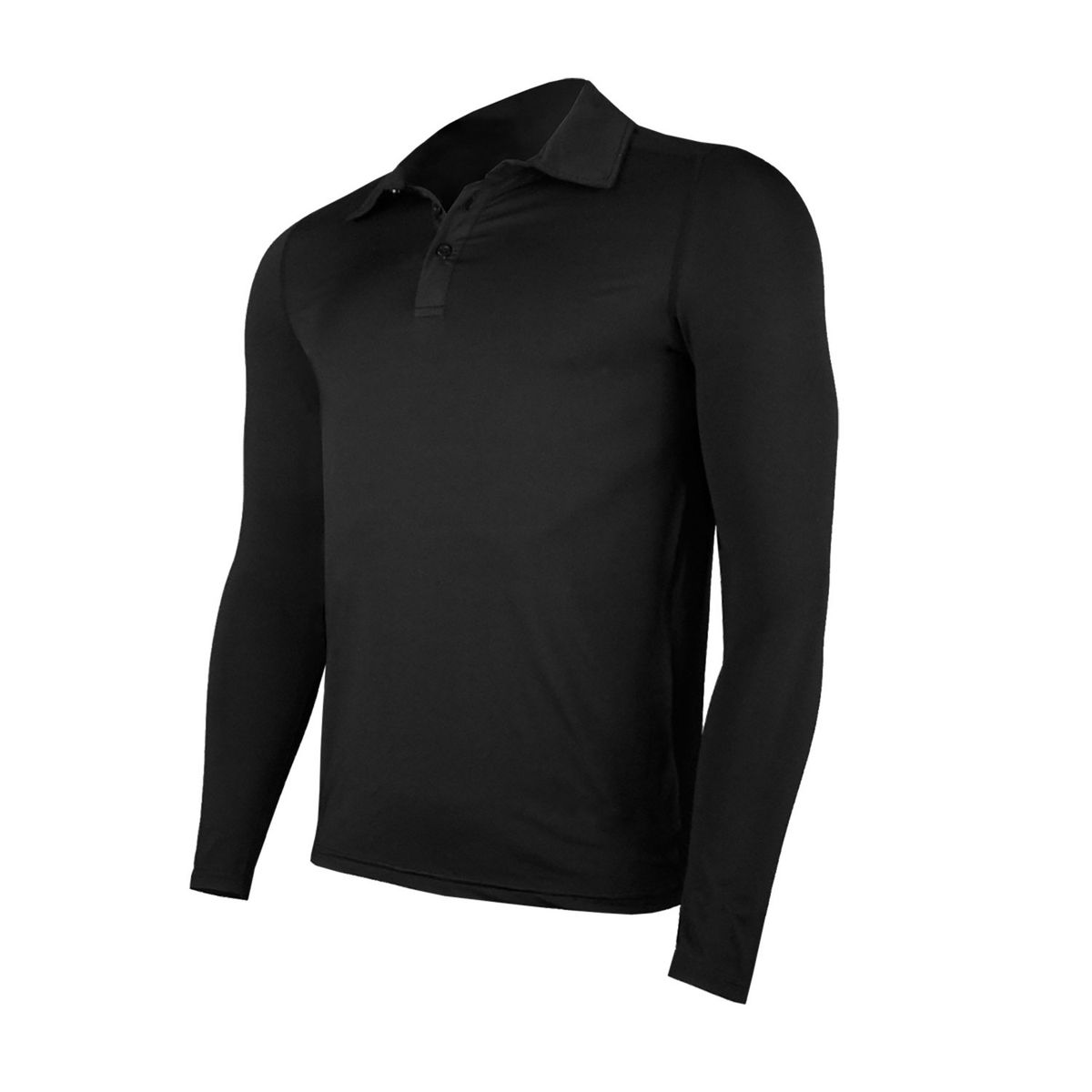 ANDESLAND OUTDOOR APPAREL - Polera Dry Fit Manga Larga Con Cuello Pale Negro Hombre