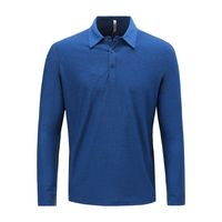Polera Dry Fit Manga Larga Con Cuello Pale Azulino Hombre
