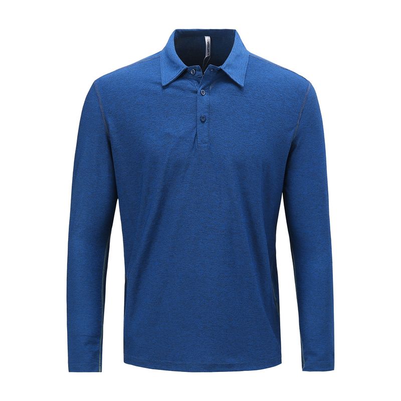 ANDESLAND OUTDOOR APPAREL - Polera Dry Fit Manga Larga Con Cuello Pale Azulino Hombre