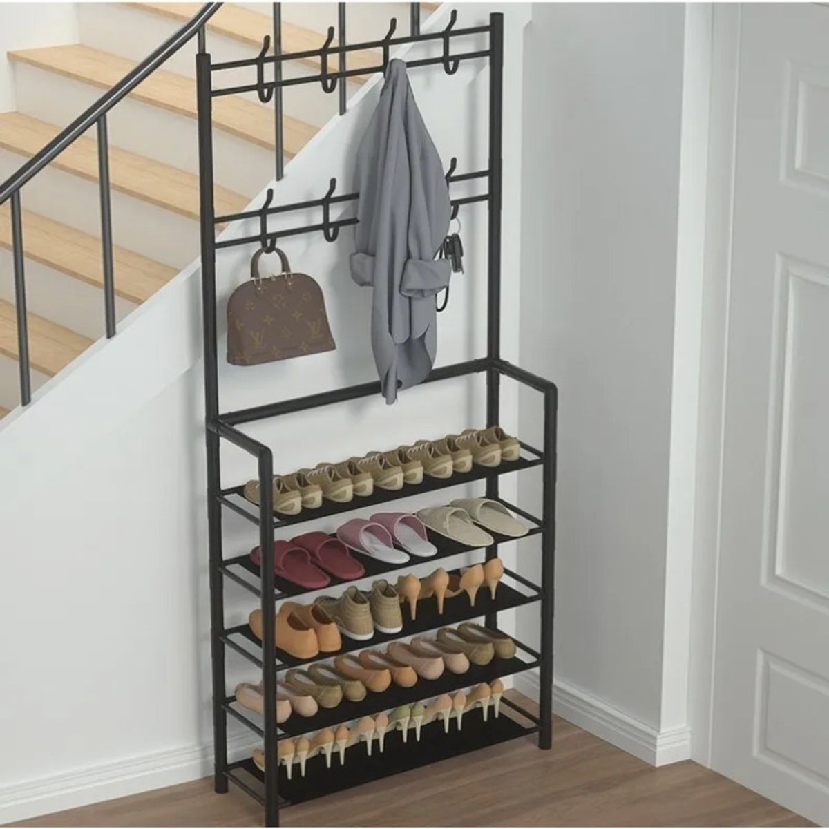 U BUY - Perchero Armario Zapatero De 5 Niveles Organizador Portátil