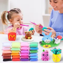 COCHOLITO KIDS - Kit de 36 Plasticinas Slime + Herramientas de Moldeado