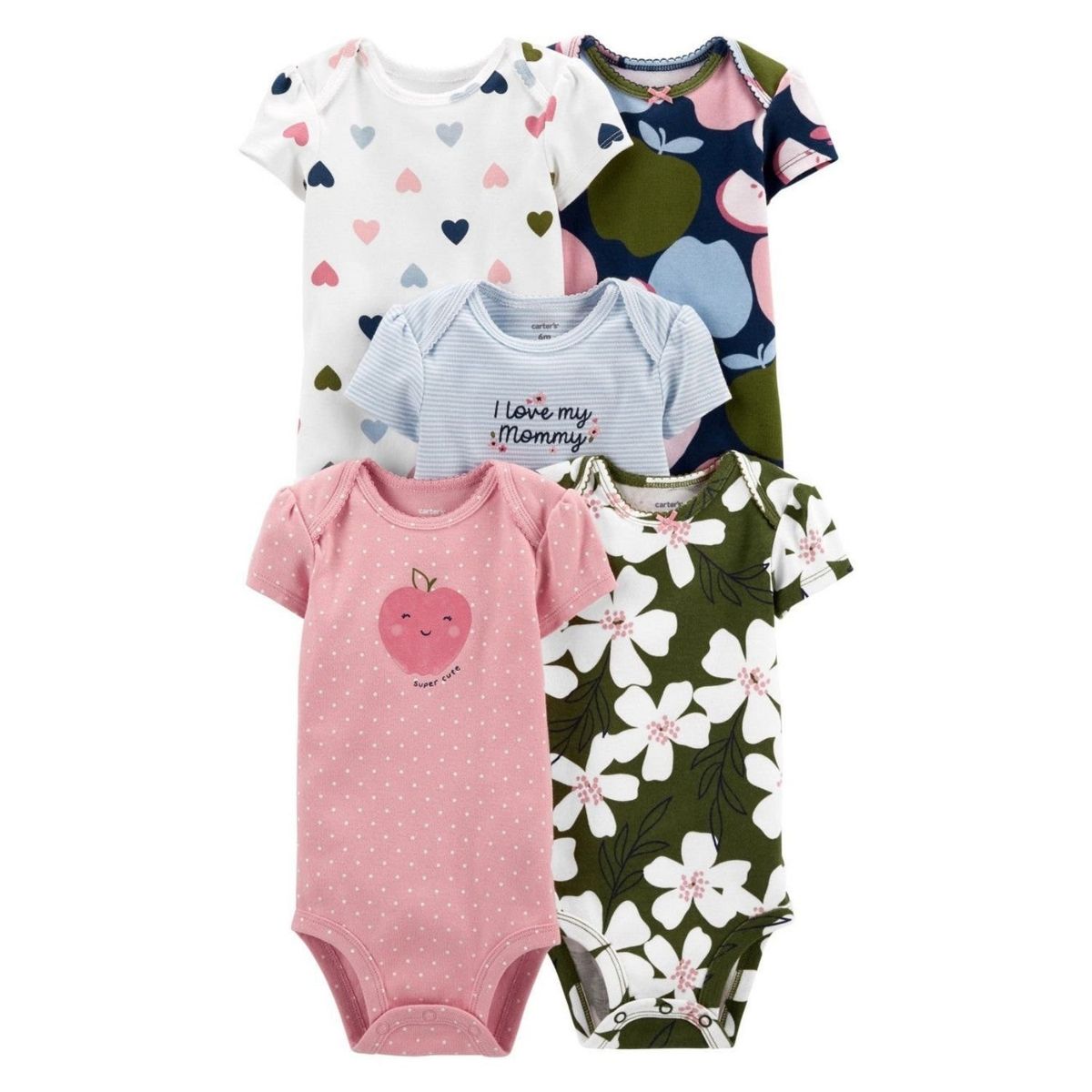 TEDMIMAK - Pack 5 Bodys Tedmimak Manga Corta  Super Cute 100% Algodón