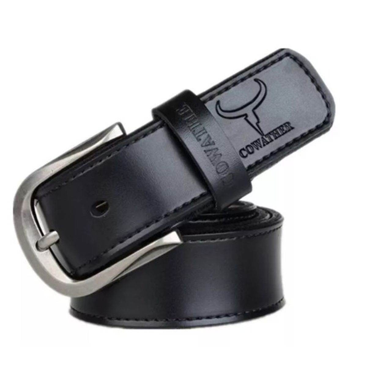 COWATHER - Cinturón Masculino De Cuero Marca Cowather Modelo XF011 Color Negro