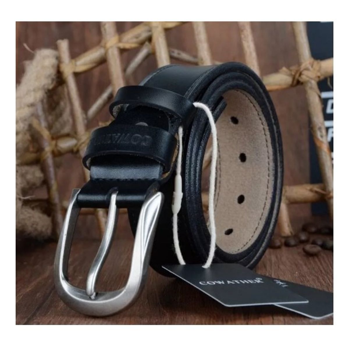 COWATHER - Cinturón Masculino De Cuero Marca Cowather Modelo XF011 Color Negro