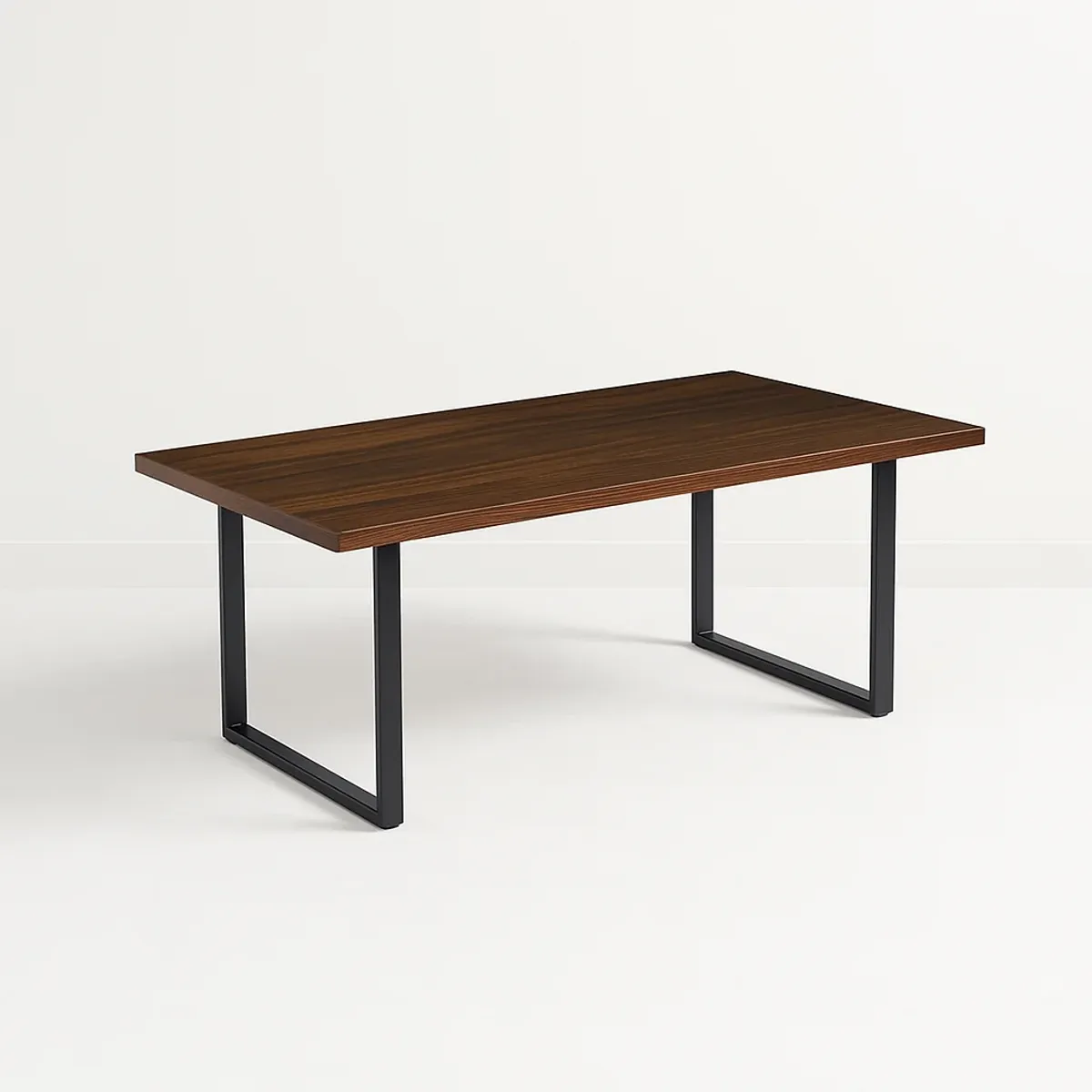 KLIK - Mesa de Comedor Estilo Industrial 160x90 - Madera Oscura Walnut - Café