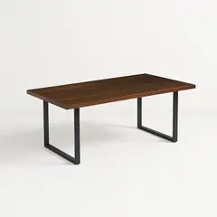 KLIK - Mesa de Comedor Estilo Industrial 160x90 - Madera Oscura Walnut - Café