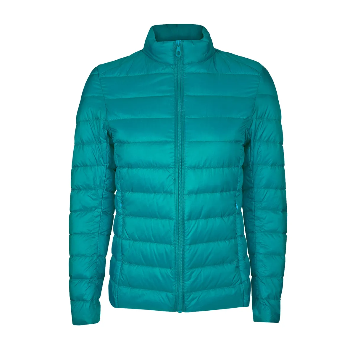 ANDESLAND OUTDOOR APPAREL - Parka Pluma Ripstop Cross Turquesa Mujer