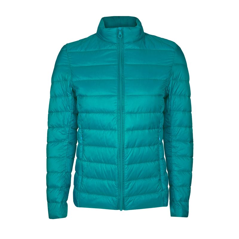 ANDESLAND OUTDOOR APPAREL - Parka Pluma Ripstop Cross Turquesa Mujer