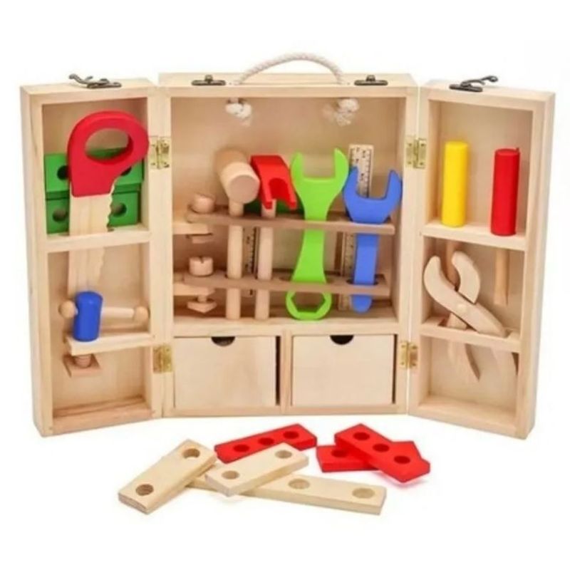 GENERICO - Set de herramientas de madera montessori juguete