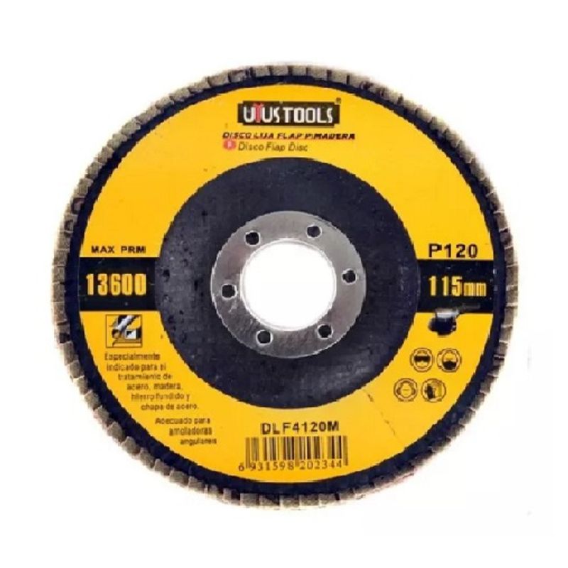 LISM - Pack 5 Discos Lija Flap Traslapados 4 1/2 Acero Metal Madera DLF4120M