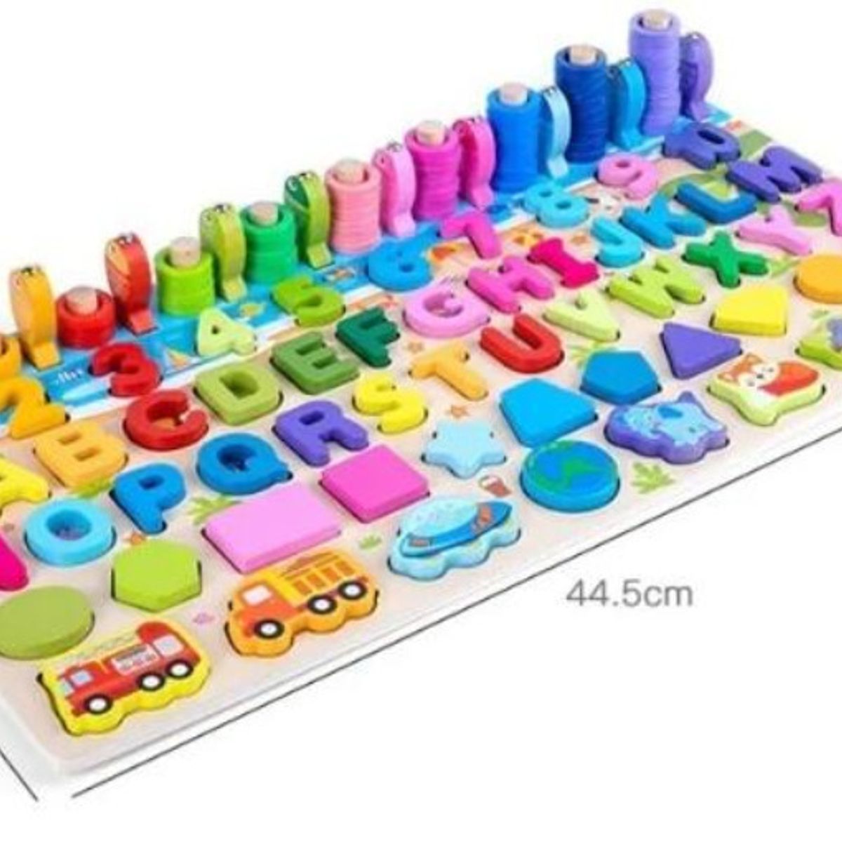 GENERICO - Juego madera 7 en 1 montessori pesca números formas W12D469
