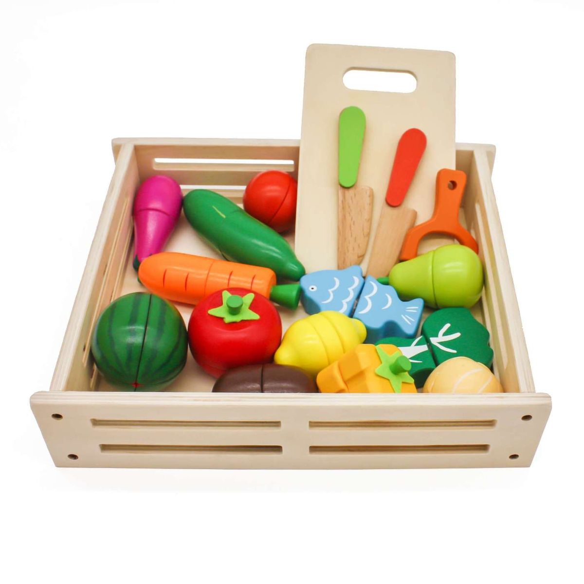 GENERICO - Set de frutas de madera didácticas con imán  W10B224