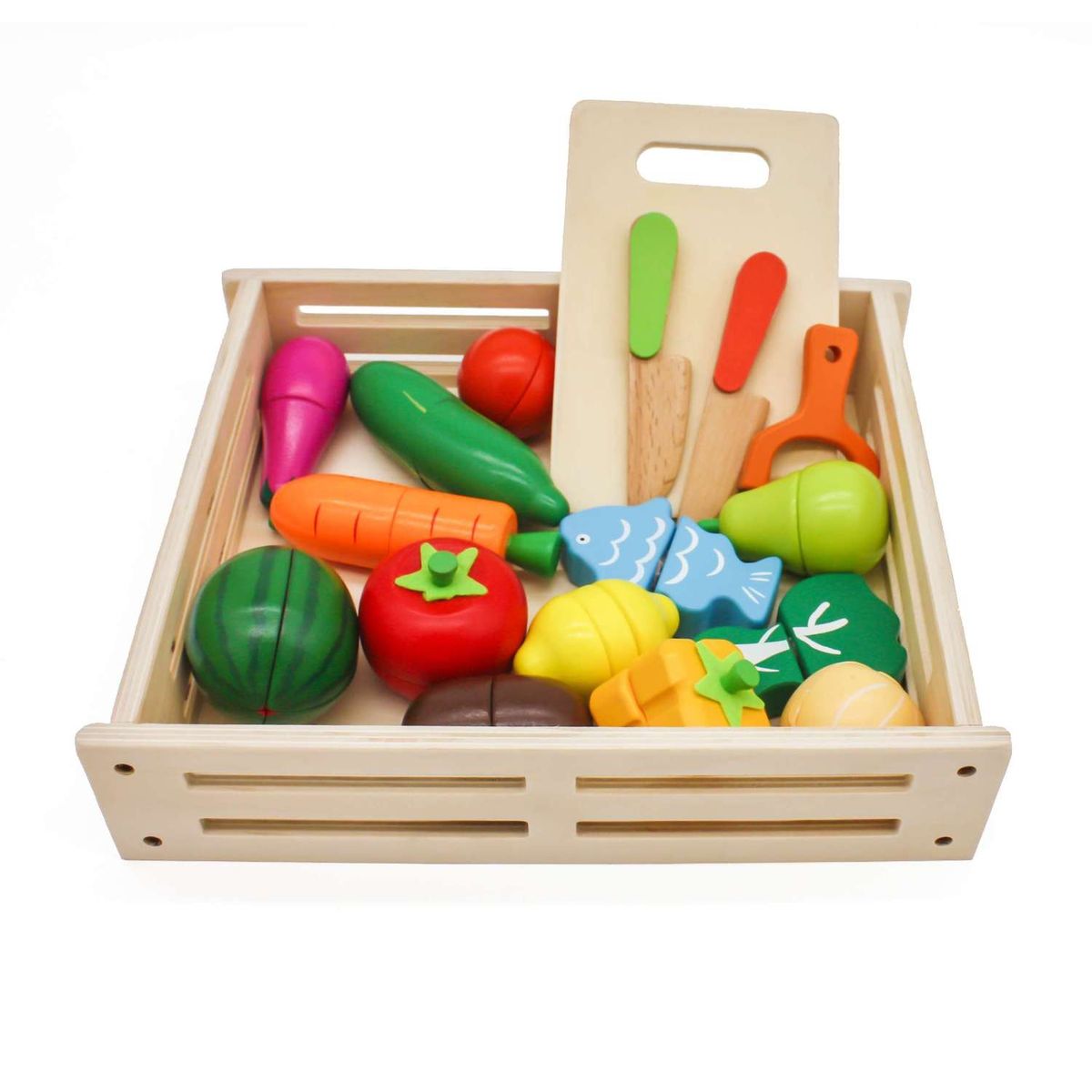 GENERICO - Set de frutas de madera didácticas con imán  W10B224