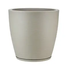 FLORIDIS - MACETERO BEIGE AMSTERDAM 45CM ALTO CON PLATO