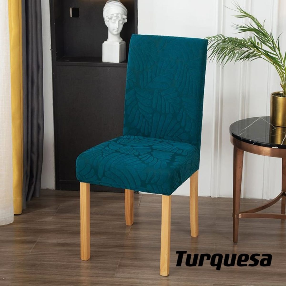 GENERICO - fundas para silla de comedor diseño hojas 6 unidades