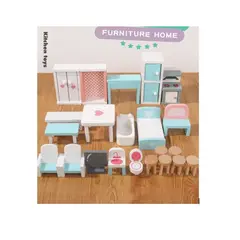 GENERICO - Muebles en miniatura para casa de muñecas 22 unidades B144