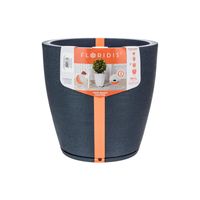 MACETERO GRAFITO AMSTERDAM 45CM ALTO CON PLATO