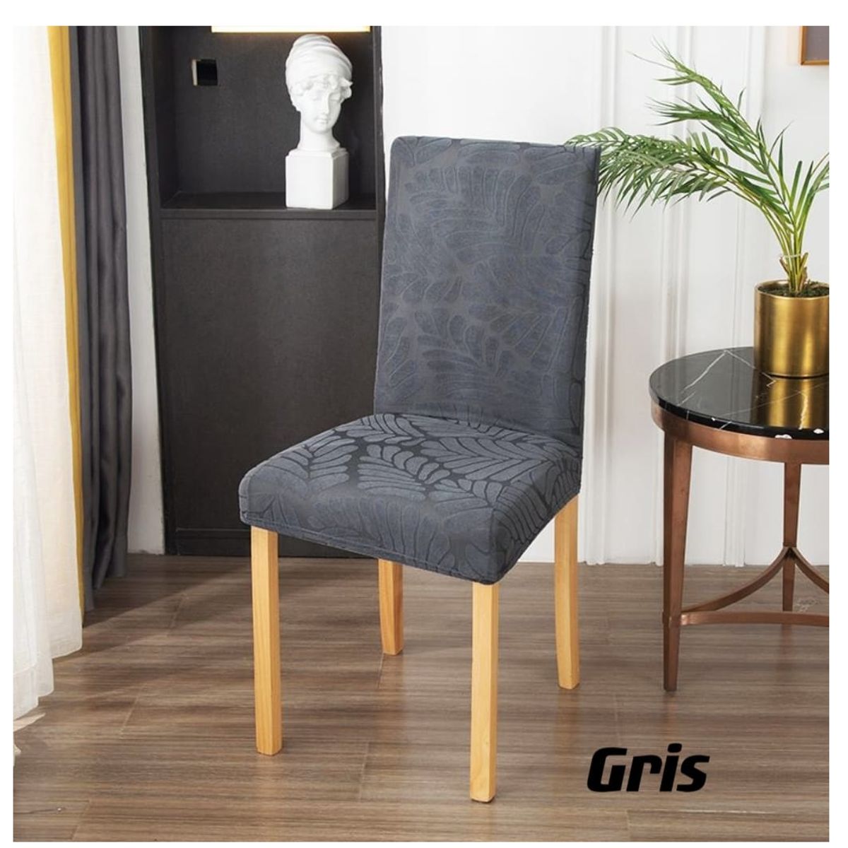 GENERICO - fundas para silla de comedor diseño hojas 6 unidades