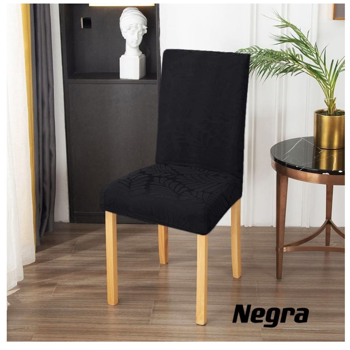 GENERICO - fundas para silla de comedor diseño hojas 6 unidades