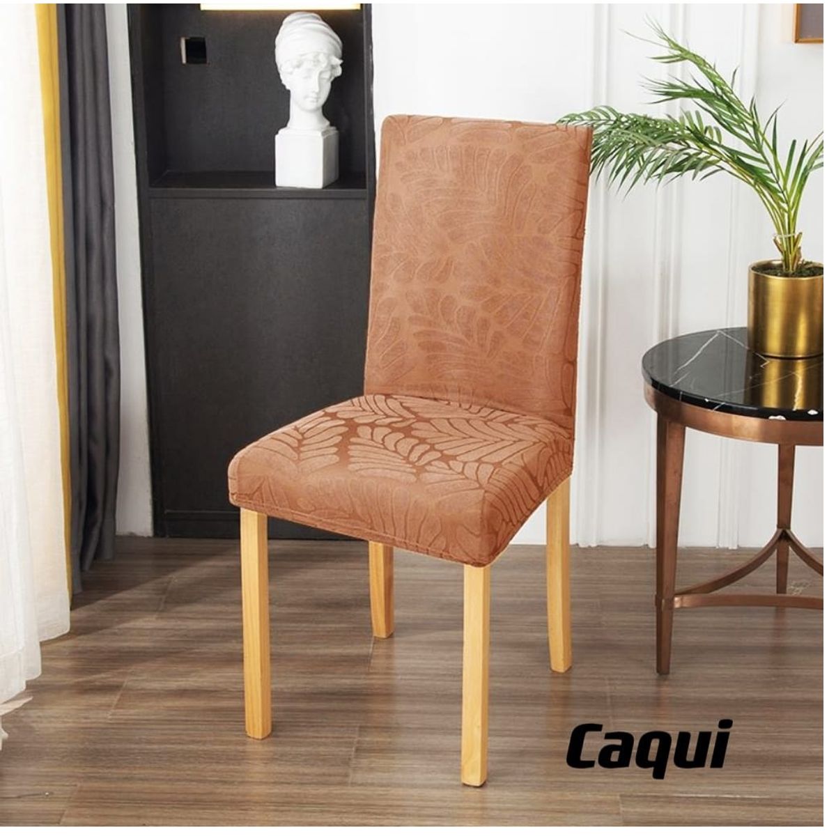 GENERICO - fundas para silla de comedor diseño hojas 6 unidades