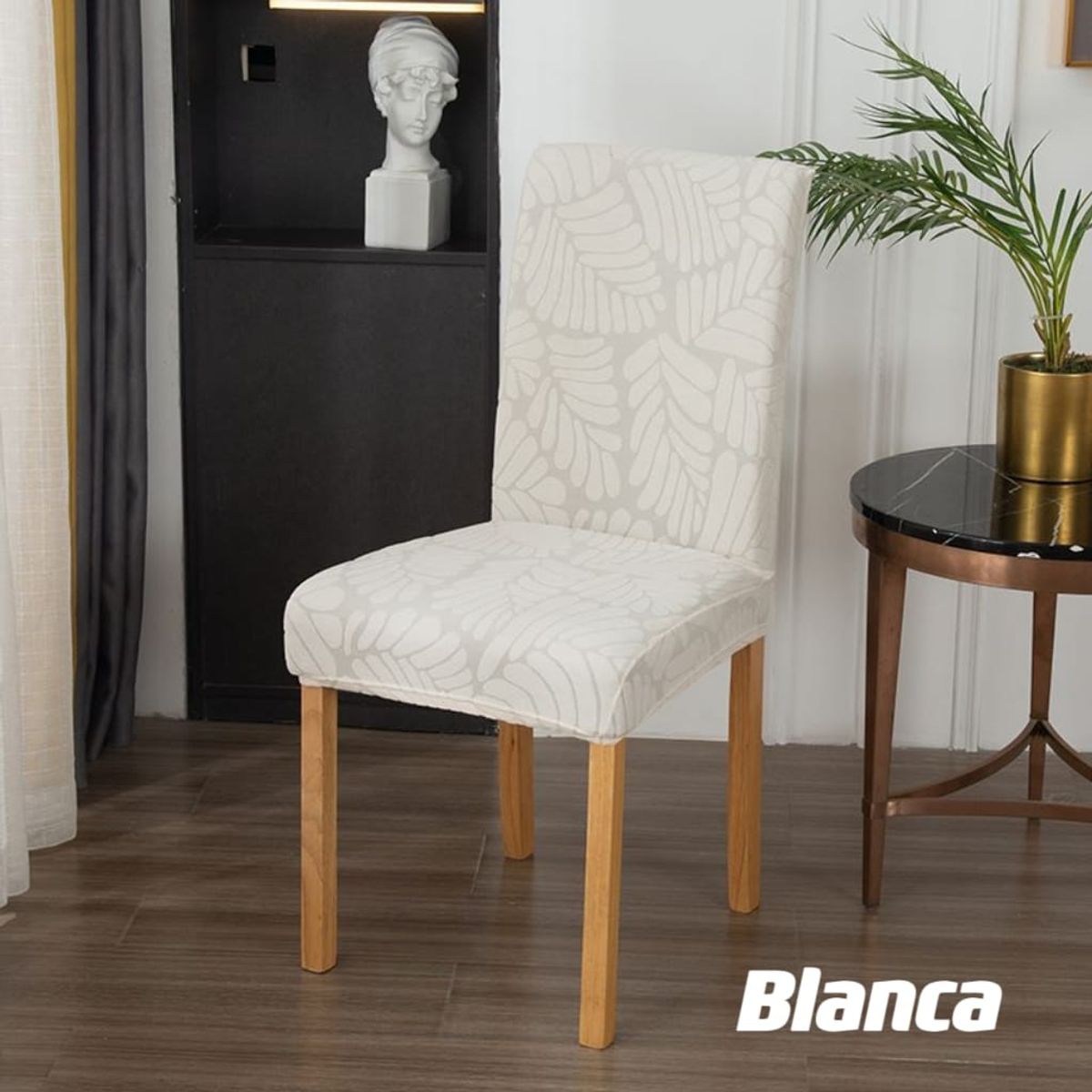 GENERICO - fundas para silla de comedor diseño hojas 6 unidades