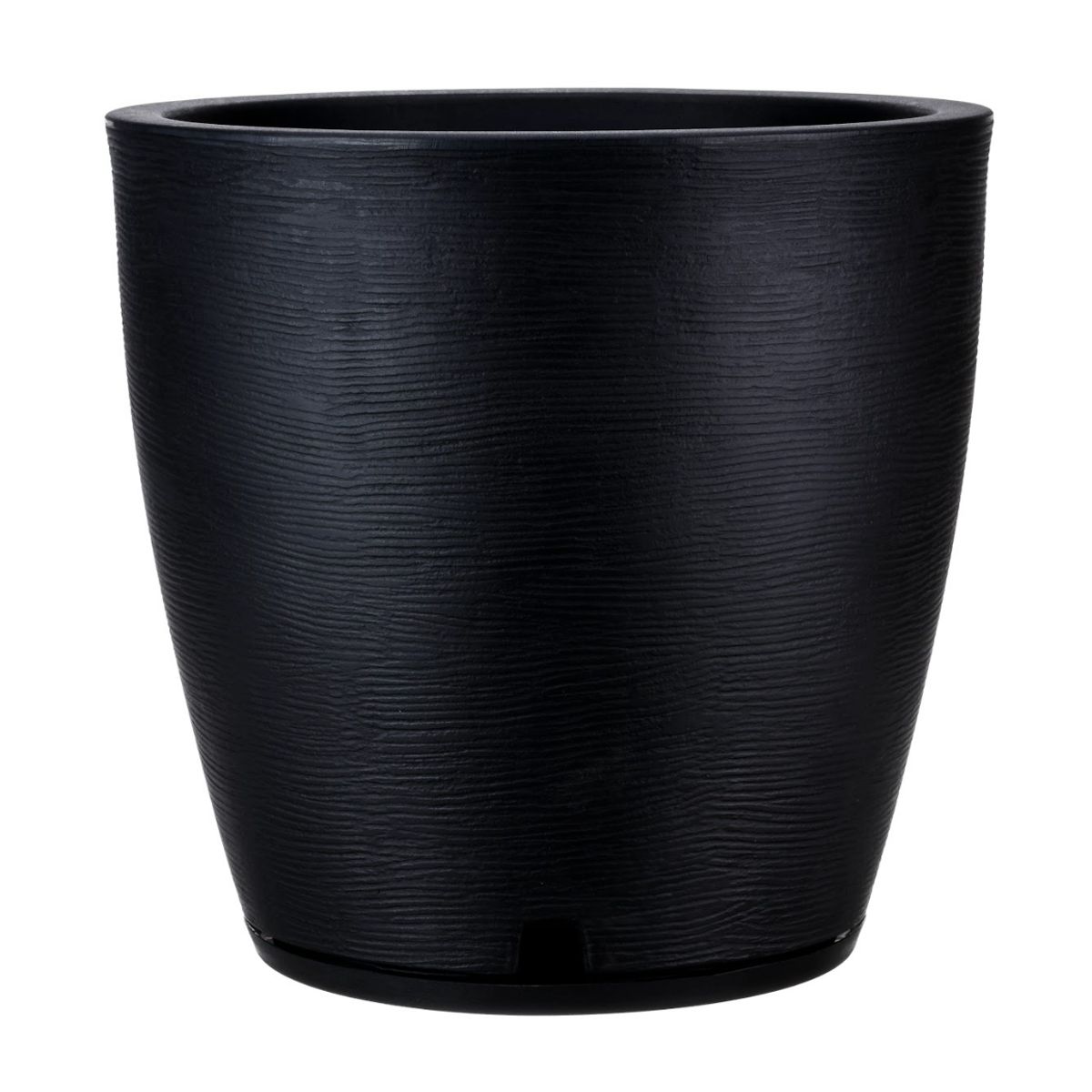 FLORIDIS - MACETERO FLORIDIS NEGRO AMSTERDAM 45CM ALTO CON PLATO